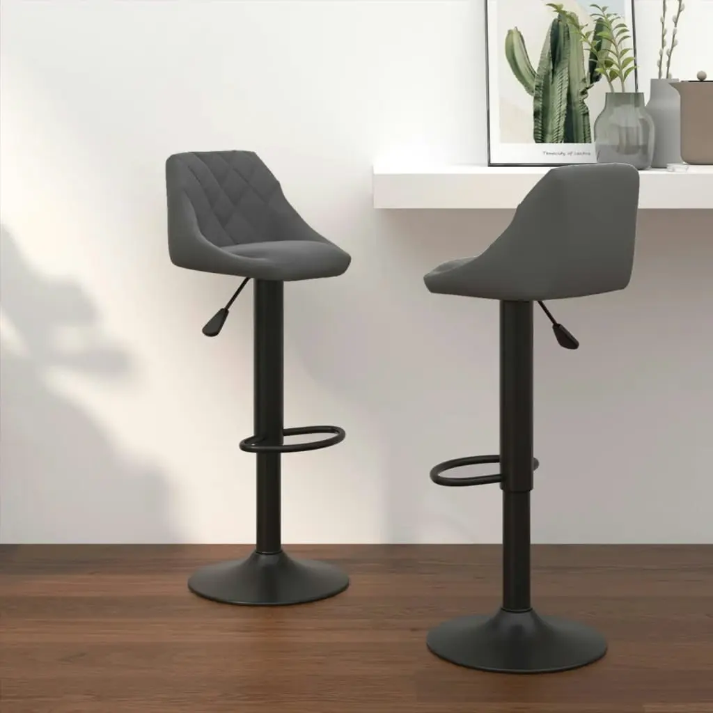 Bar Stools 2 pcs Dark Grey Velvet 335350