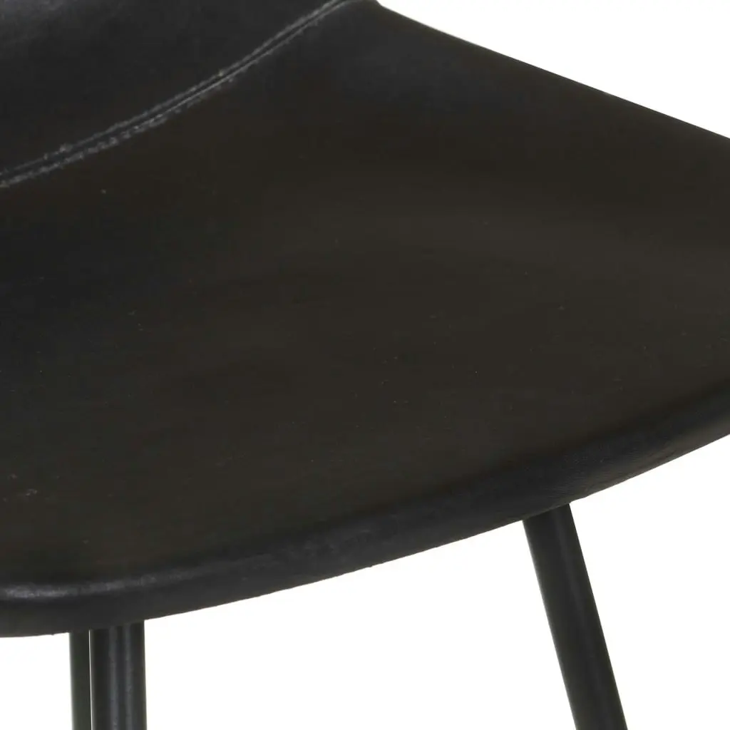 Bar Stools 4 pcs Black Real Leather 320642