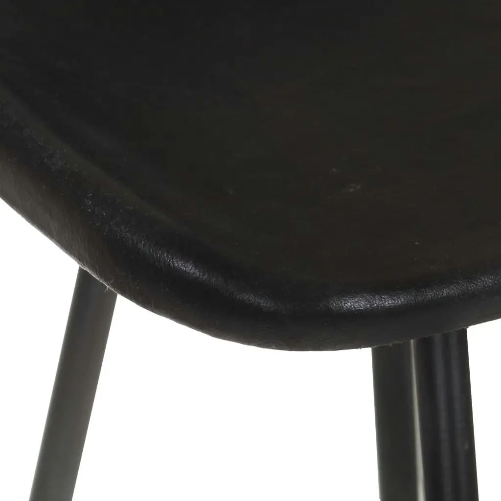 Bar Stools 4 pcs Black Real Leather 320642