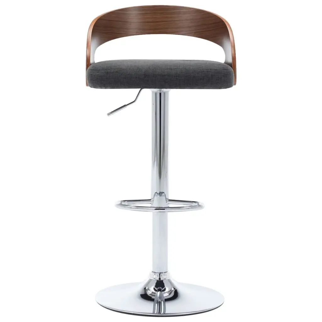 Bar Stools 2 pcs Dark Grey Fabric and Bentwood 283146