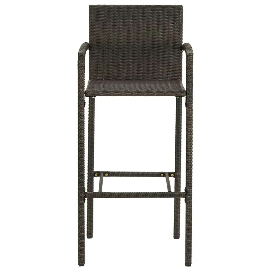 Bar Stools 4 pcs Brown Poly Rattan 362583