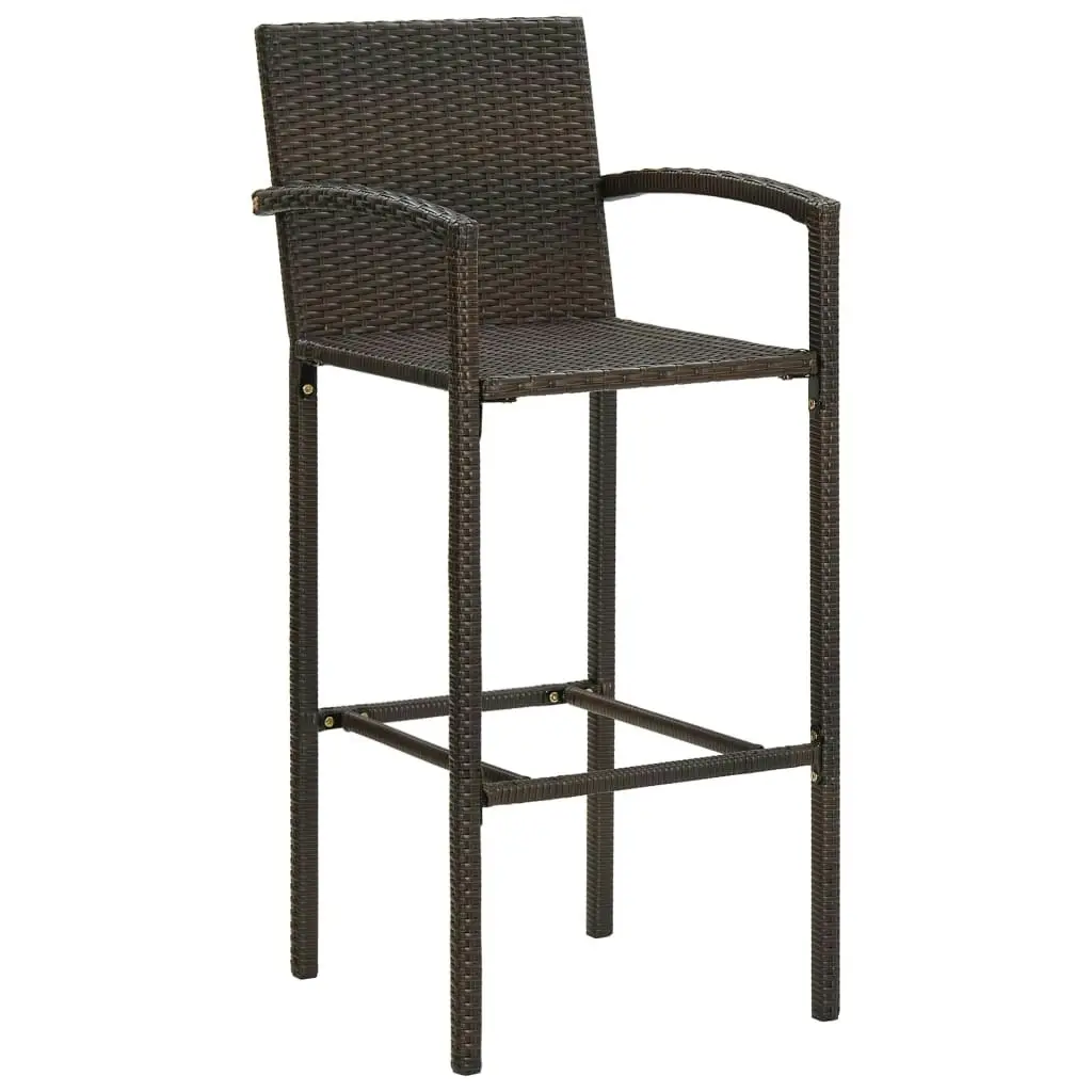 Bar Stools 4 pcs Brown Poly Rattan 362583