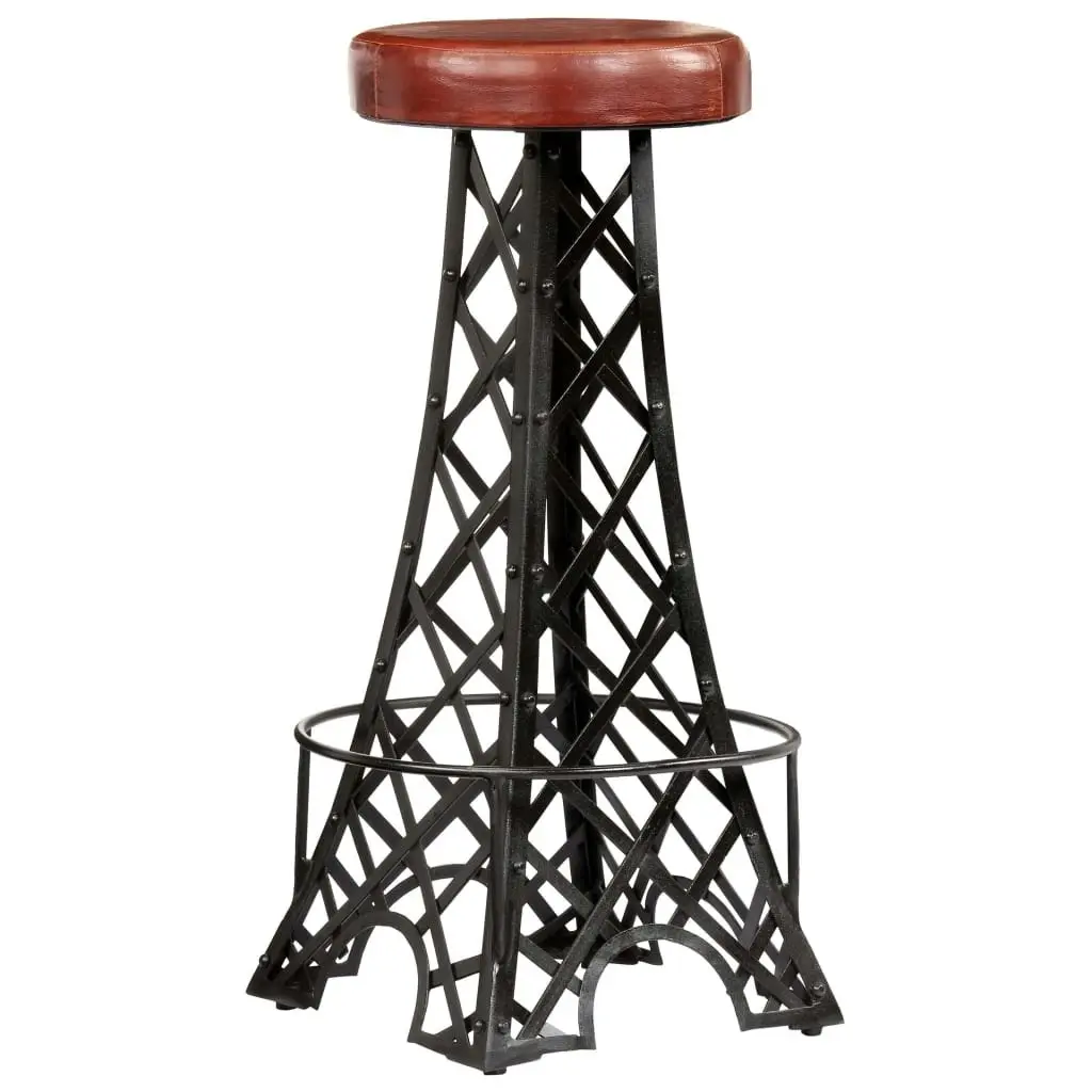 Bar Stools 2 pcs Real Leather 247659