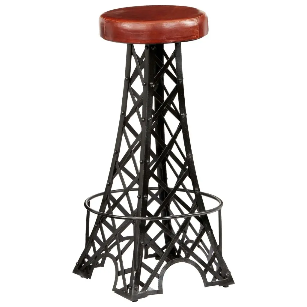 Bar Stools 2 pcs Real Leather 247659