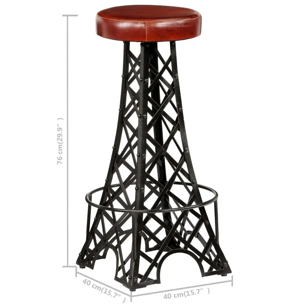 Bar Stools 2 pcs Real Leather 247659