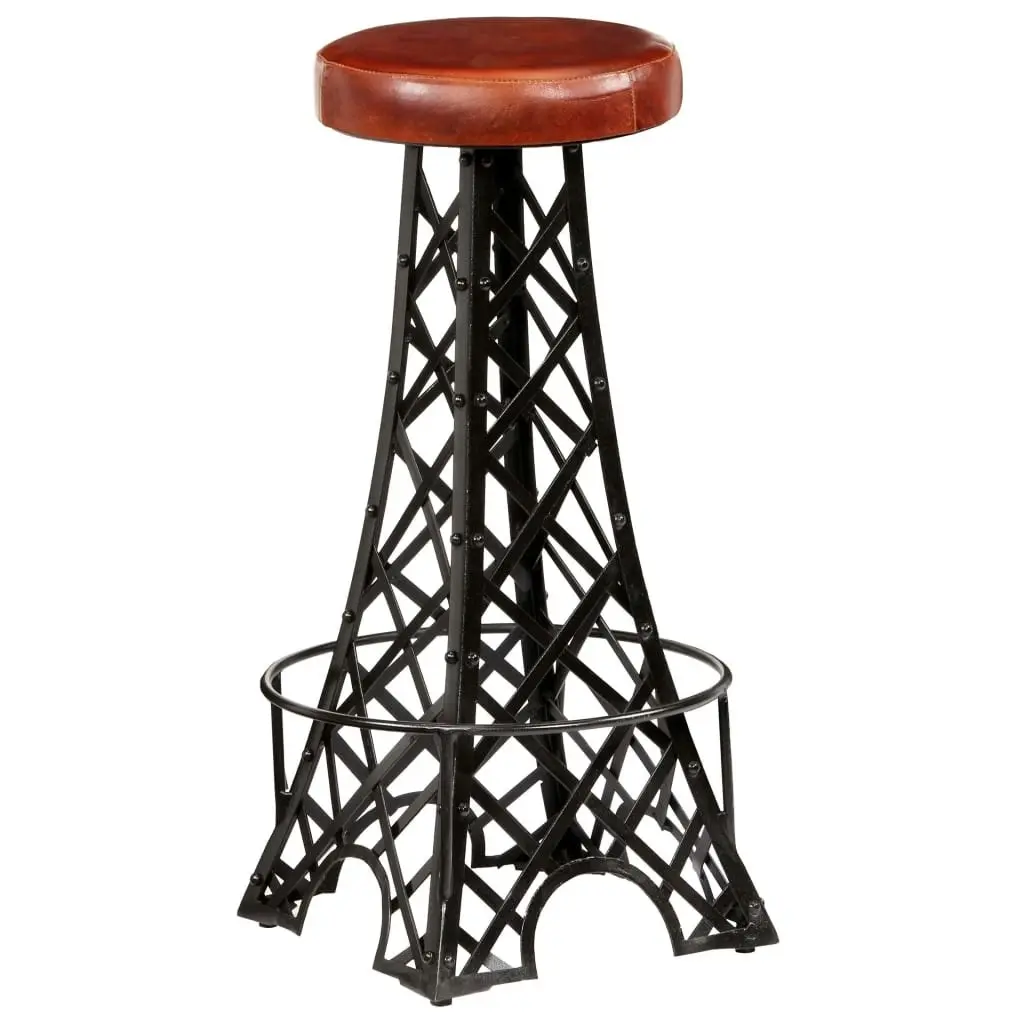 Bar Stools 2 pcs Real Leather 247659