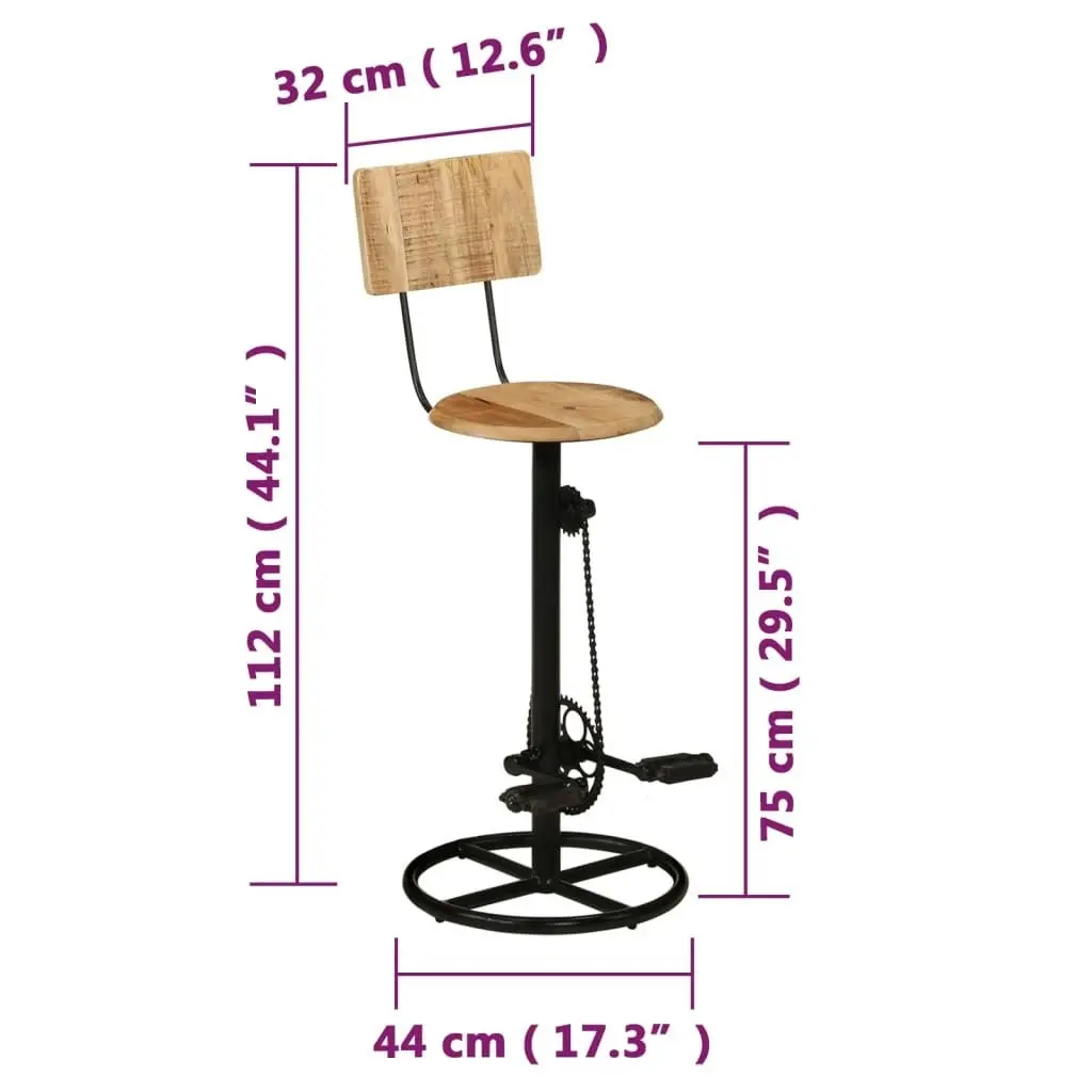 Bar Stools 2 pcs Solid Wood Mango 338218