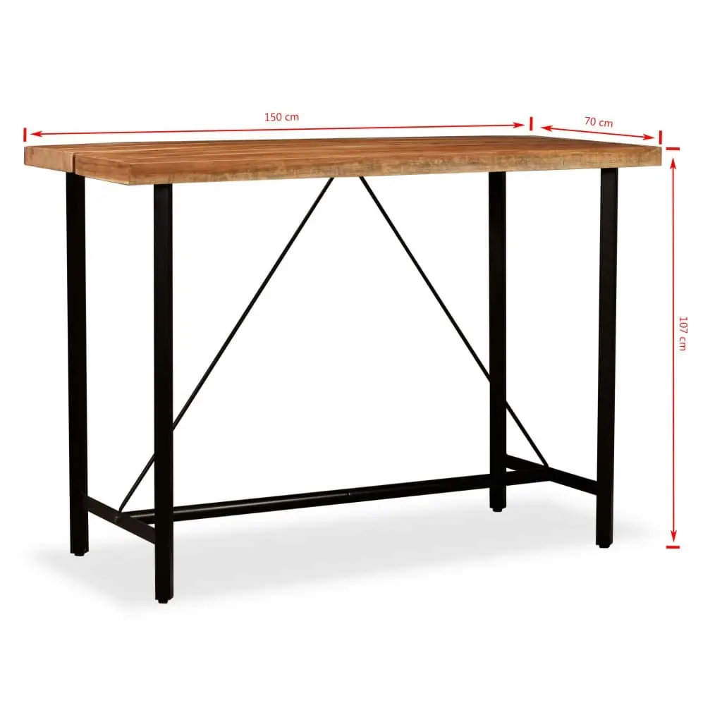 Bar Table 150x70x107 cm Solid Acacia Wood 245437