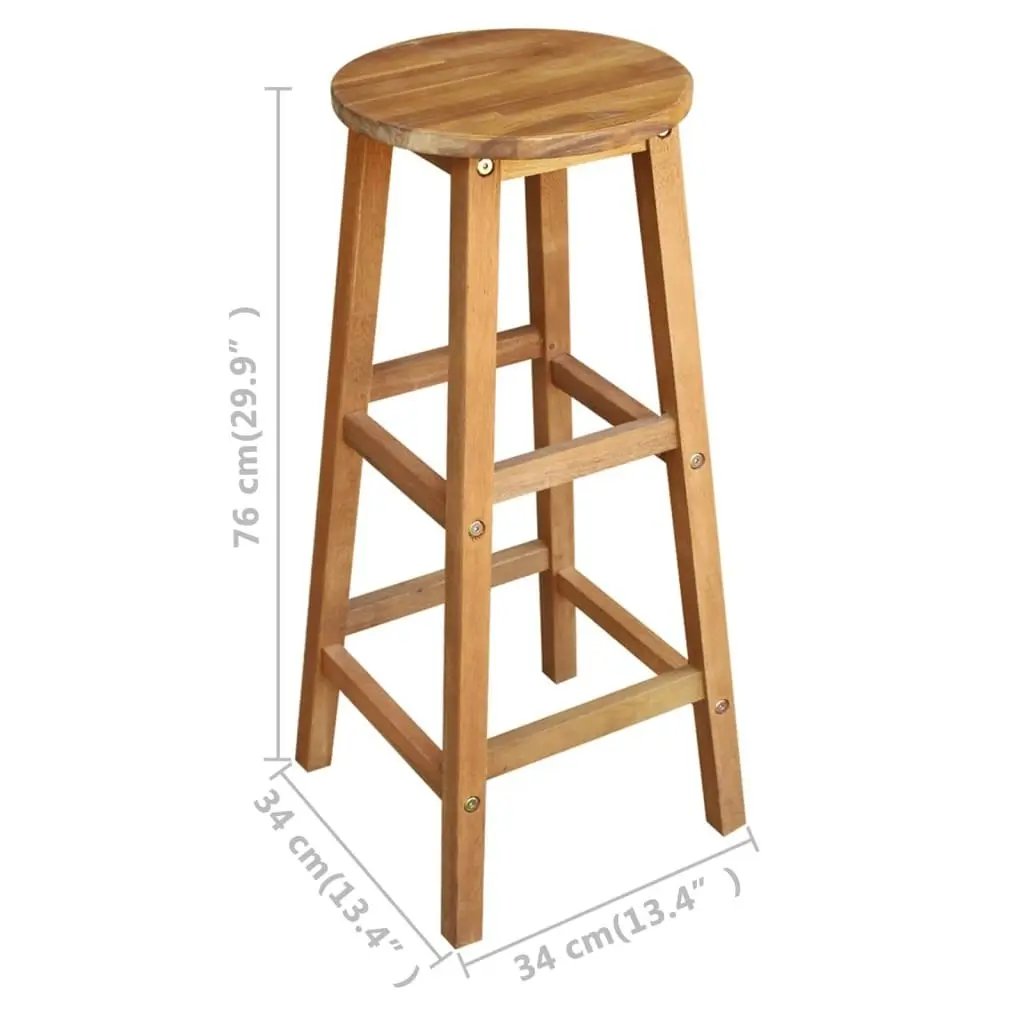 Bar Table and Stool Set 5 Pieces Solid Acacia Wood 246668