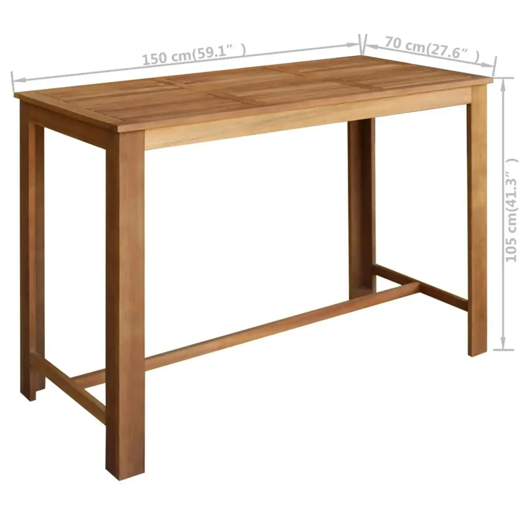 Bar Table Solid Acacia Wood 150x70x105 cm 246665