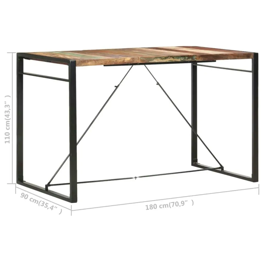 Bar Table 180x90x110 cm Solid Reclaimed Wood 285961