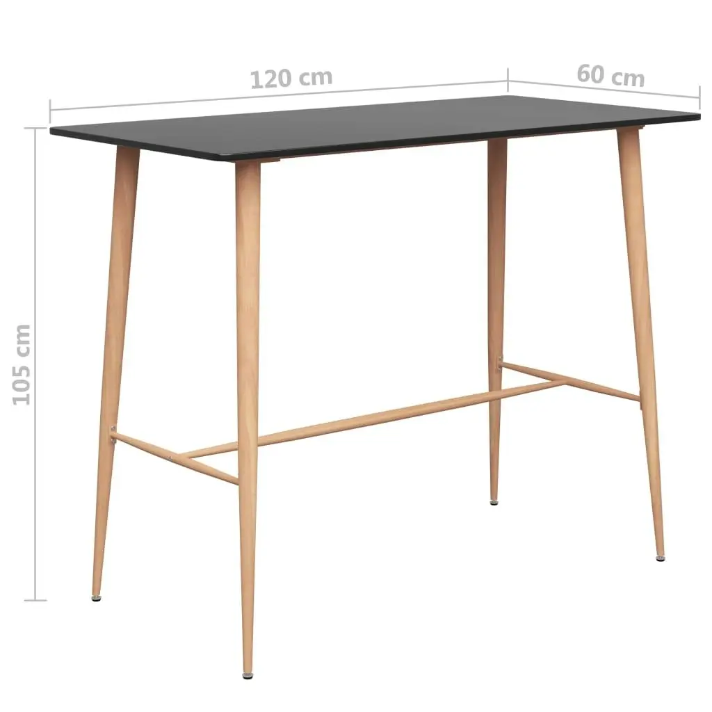 Bar Table Black 120x60x105 cm 248146