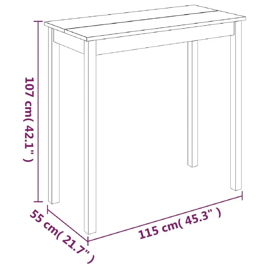 Bar Table MDF Black 115x55x107 cm 240378