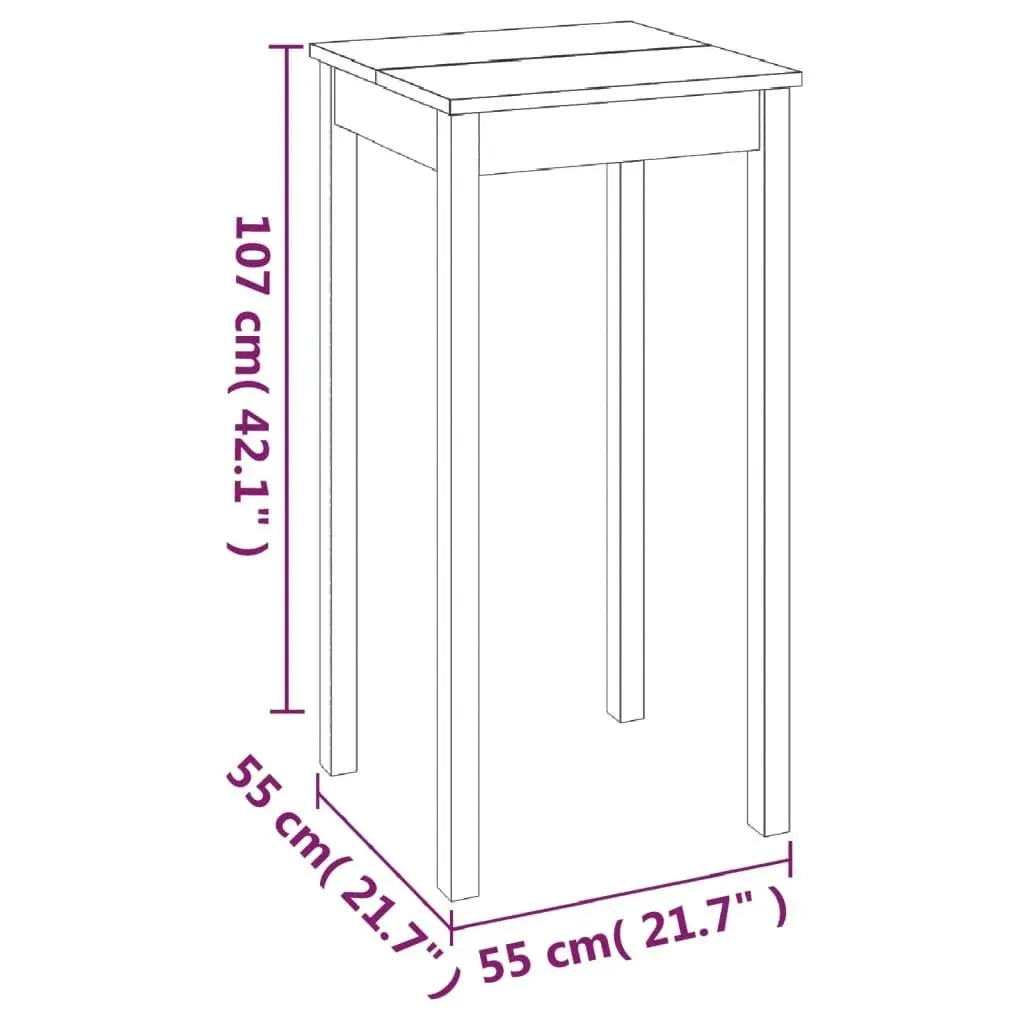 Bar Table MDF Black 55x55x107 cm 240379