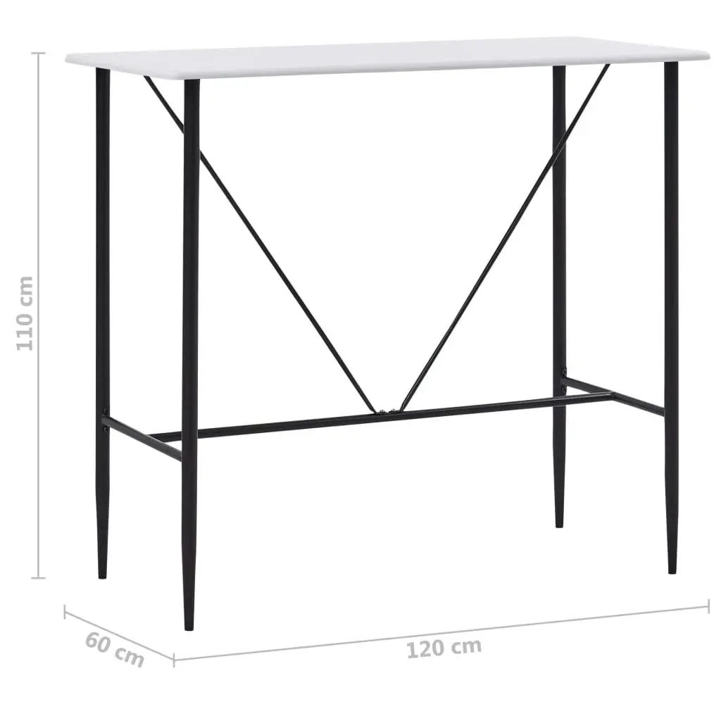 Bar Table White 120x60x110 cm MDF 281547