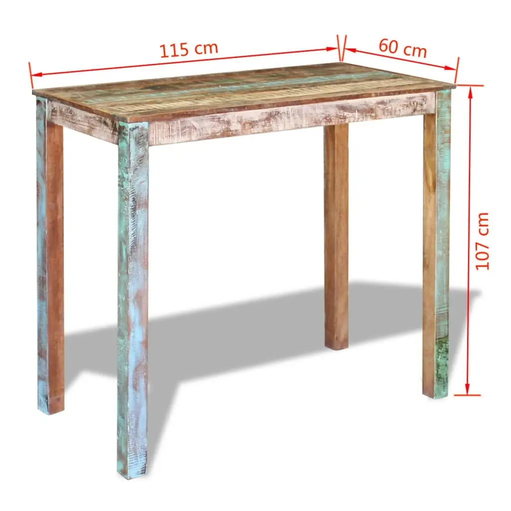 Bar Table Solid Reclaimed Wood 115x60x107 cm 243453