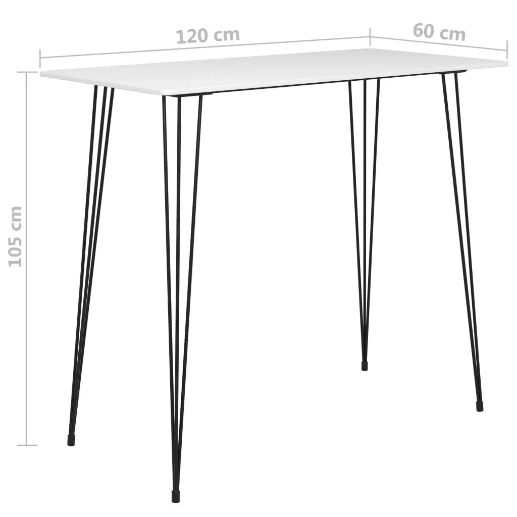 Bar Table White 120x60x105 cm 248144