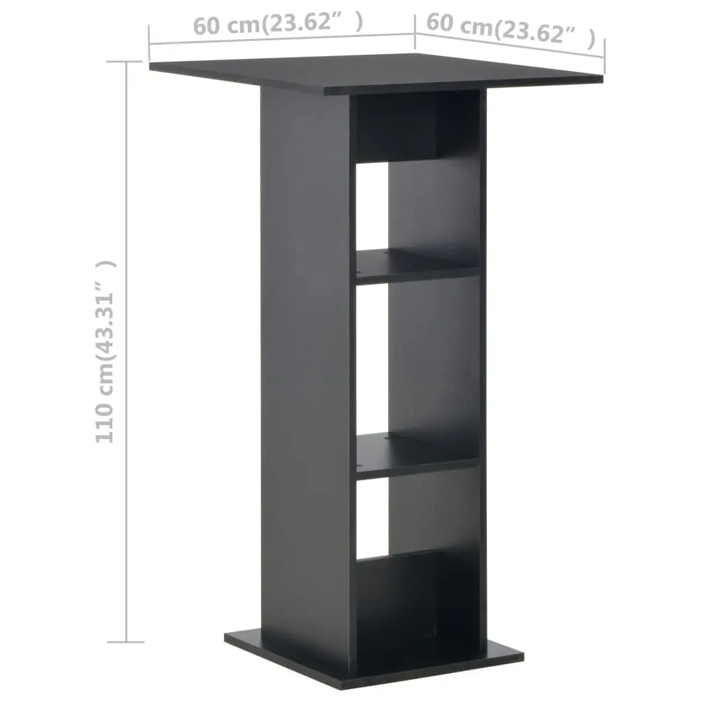 Bar Table Black 60x60x110 cm 280206