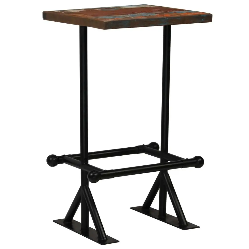 Bar Table Solid Reclaimed Wood Multicolour 60x60x107 cm 245386