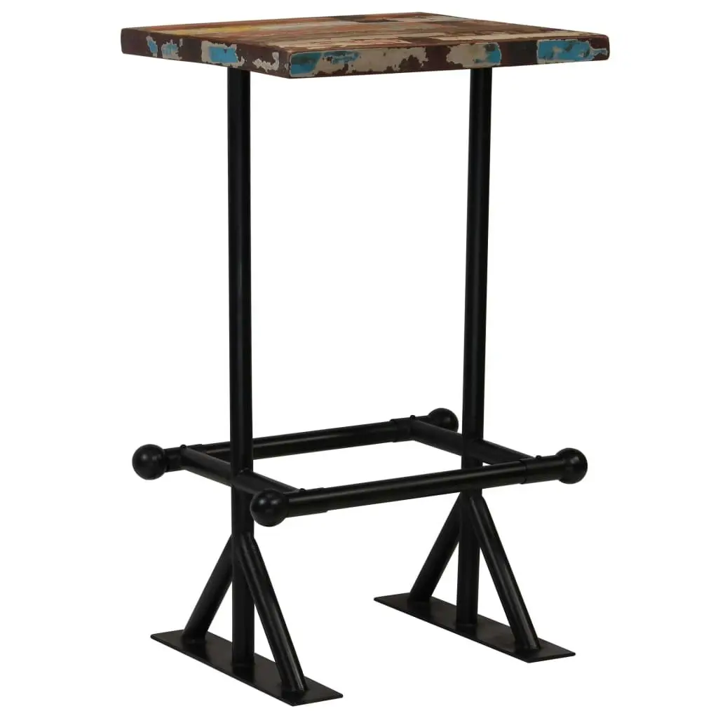 Bar Table Solid Reclaimed Wood Multicolour 60x60x107 cm 245386