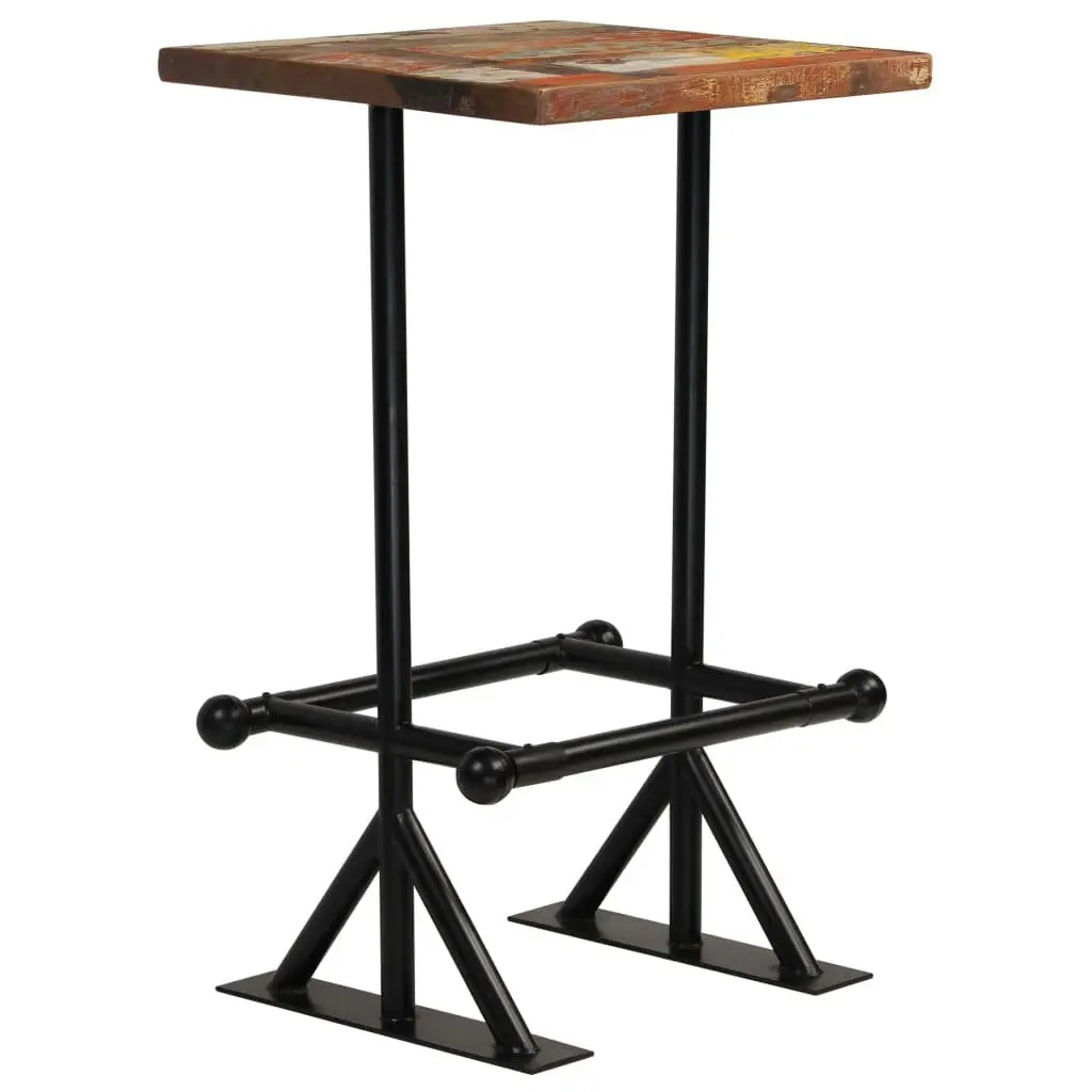 Bar Table Solid Reclaimed Wood Multicolour 60x60x107 cm 245386