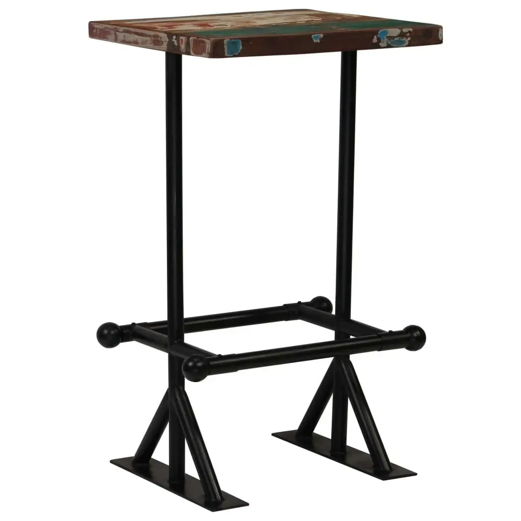 Bar Table Solid Reclaimed Wood Multicolour 60x60x107 cm 245386