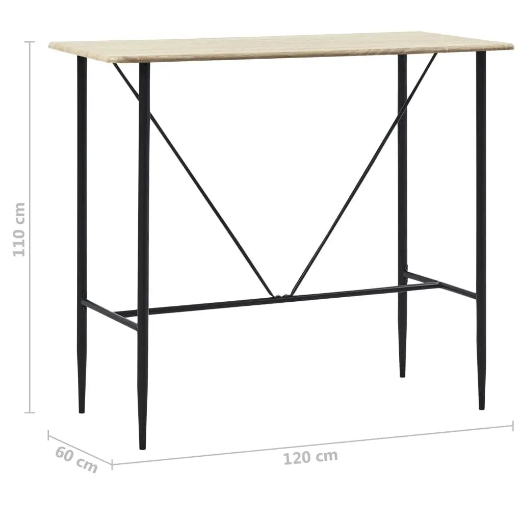 Bar Table Oak 120x60x110 cm MDF 281548