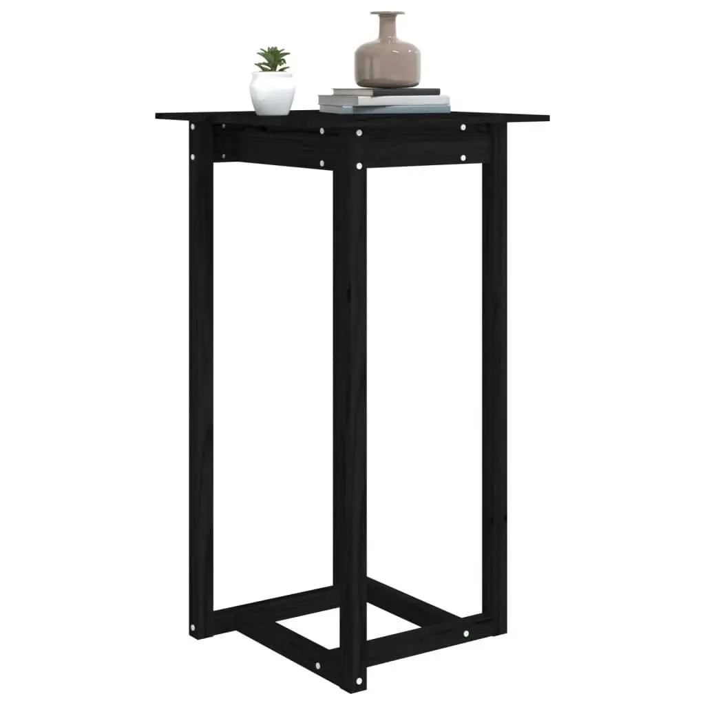 Bar Table Black 60x60x110 cm Solid Wood Pine 822181