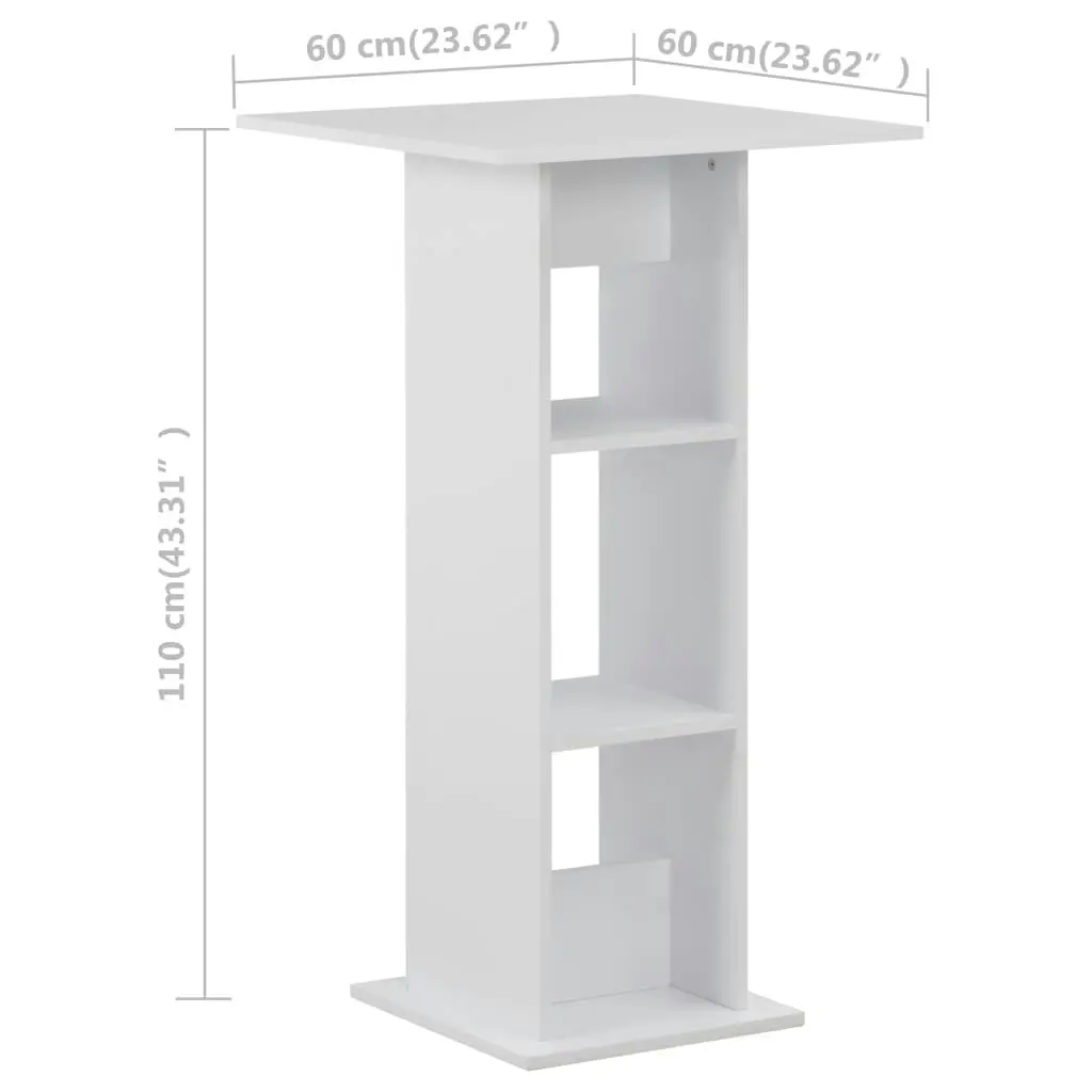 Bar Table White 60x60x110 cm 280205