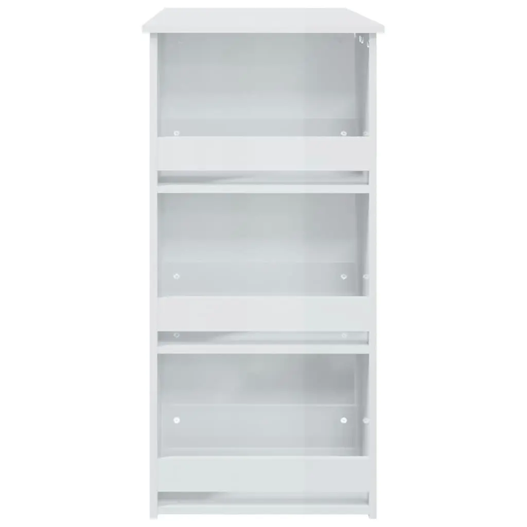 Bar Table with Storage Rack High Gloss White 102x50x103.5 cm 809473