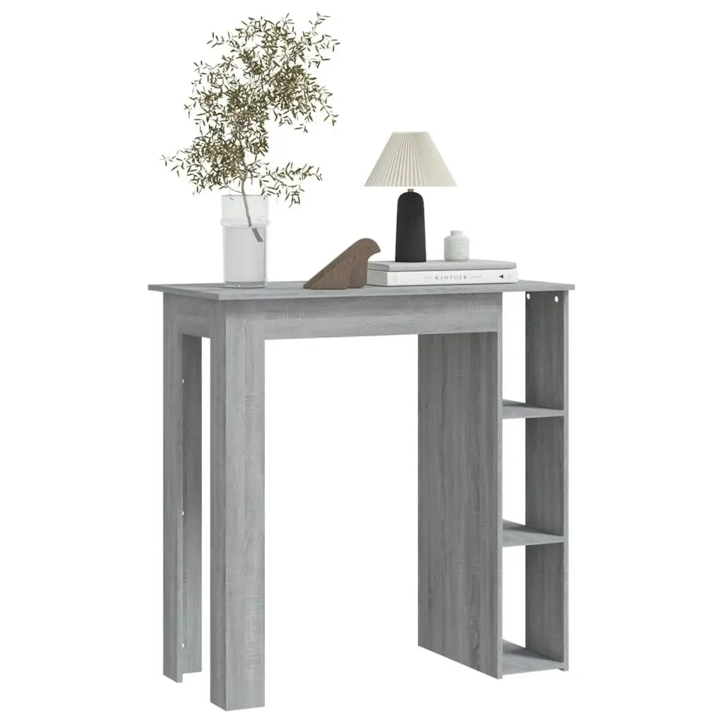 Bar Table with Shelf Grey Sonoma 102x50x103.5 cm Engineered Wood 812964