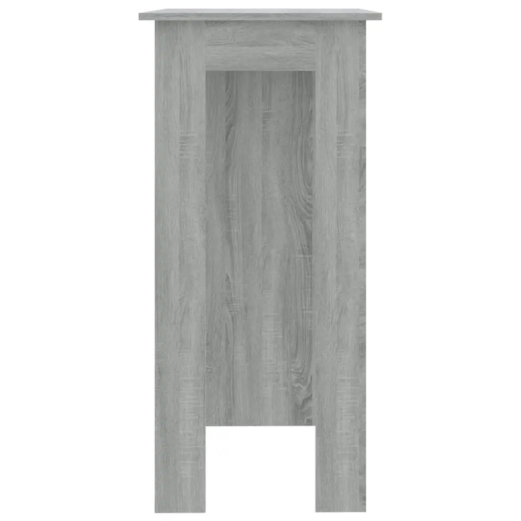 Bar Table with Shelf Grey Sonoma 102x50x103.5 cm Engineered Wood 812964