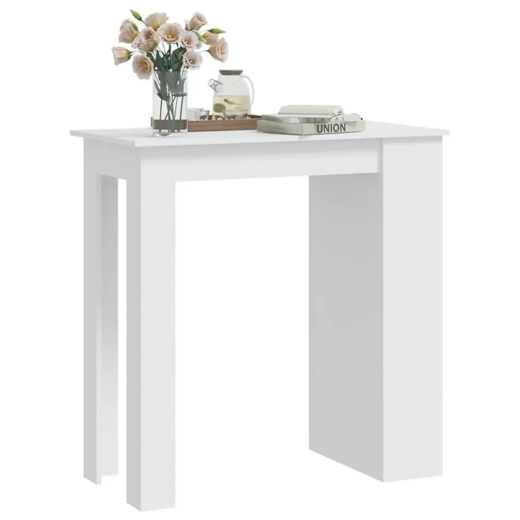 Bar Table with Storage Rack White 102x50x103.5 cm Engineered Wood 809467