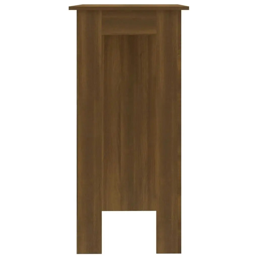 Bar Table with Shelf Brown Oak 102x50x103.5 cm Engineered Wood 812965