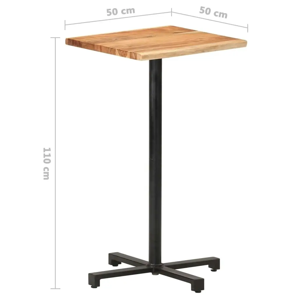 Bar Table with Live Edges 50x50x110 cm Solid Acacia Wood 320302