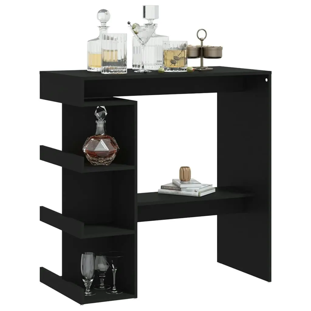 Bar Table with Storage Rack Black 100x50x101.5 cm Engineered Wood 809450