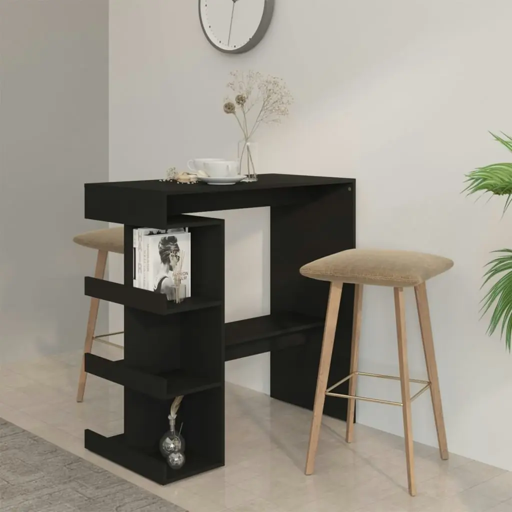 Bar Table with Storage Rack Black 100x50x101.5 cm Engineered Wood 809450