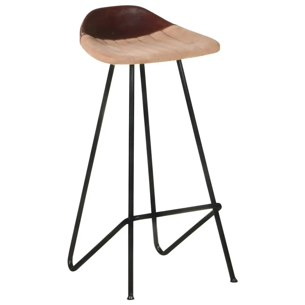 Bar Stools 4 pcs Brown Real Leather 320646