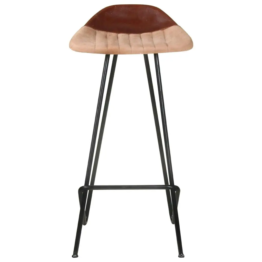 Bar Stools 4 pcs Brown Real Leather 320646