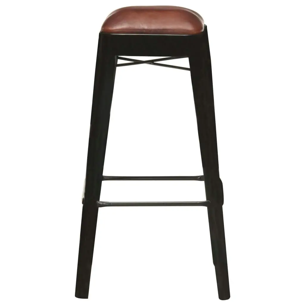 Bar Stools 4 pcs Black Real Leather 286128