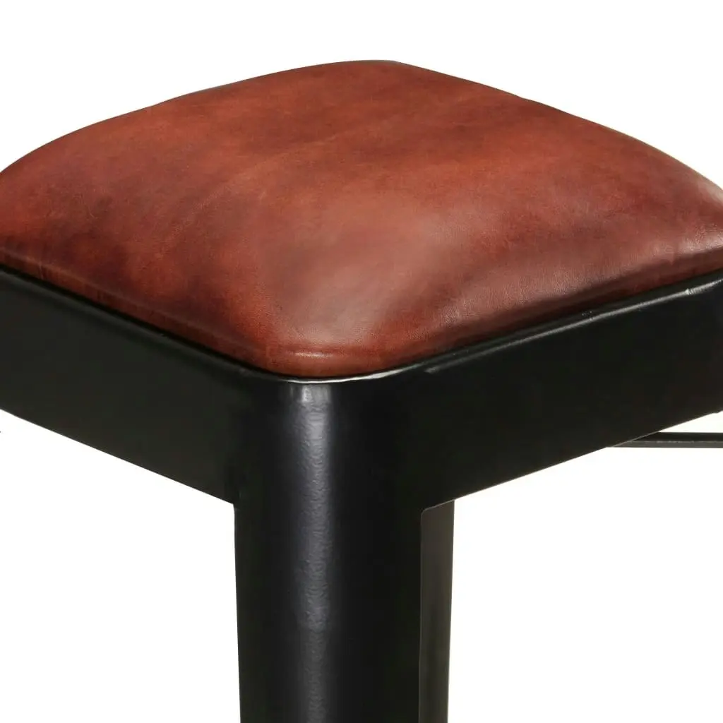 Bar Stools 4 pcs Black Real Leather 286128