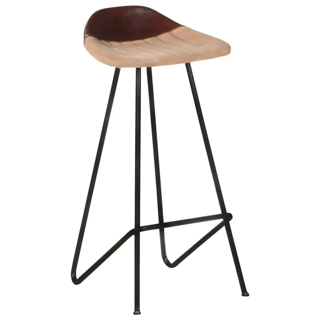 Bar Stools 2 pcs Brown Real Leather 320645