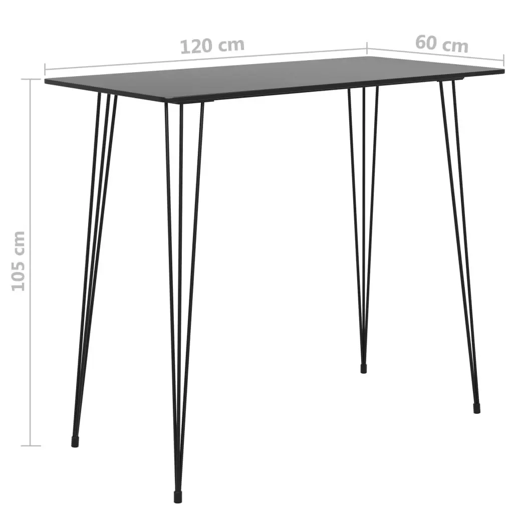 Bar Table Black 120x60x105 cm 248143