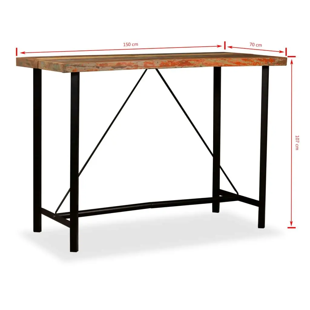 Bar Table 150x70x107 cm Solid Reclaimed Wood 245441