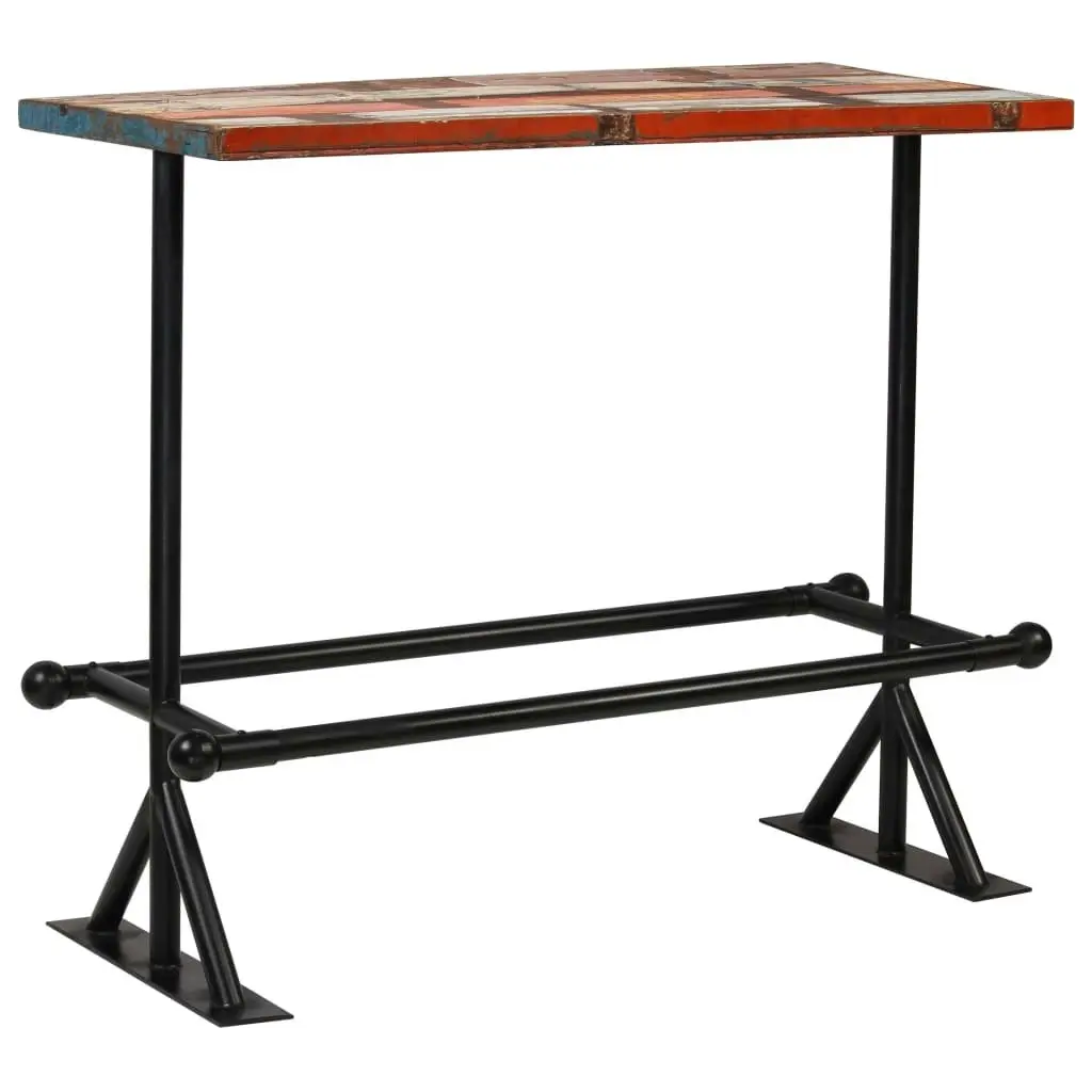 Bar Table Solid Reclaimed Wood Multicolour 120x60x107 cm 245387