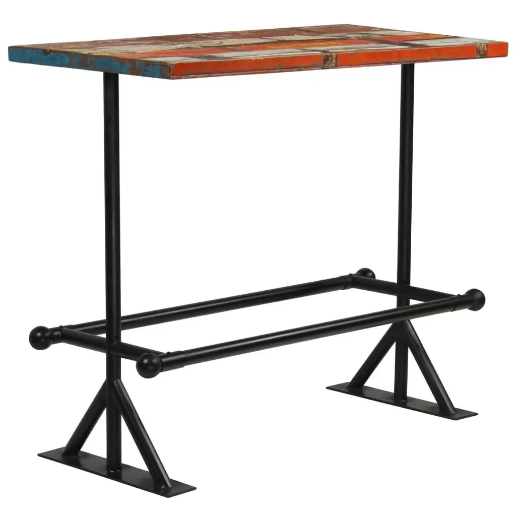 Bar Table Solid Reclaimed Wood Multicolour 120x60x107 cm 245387