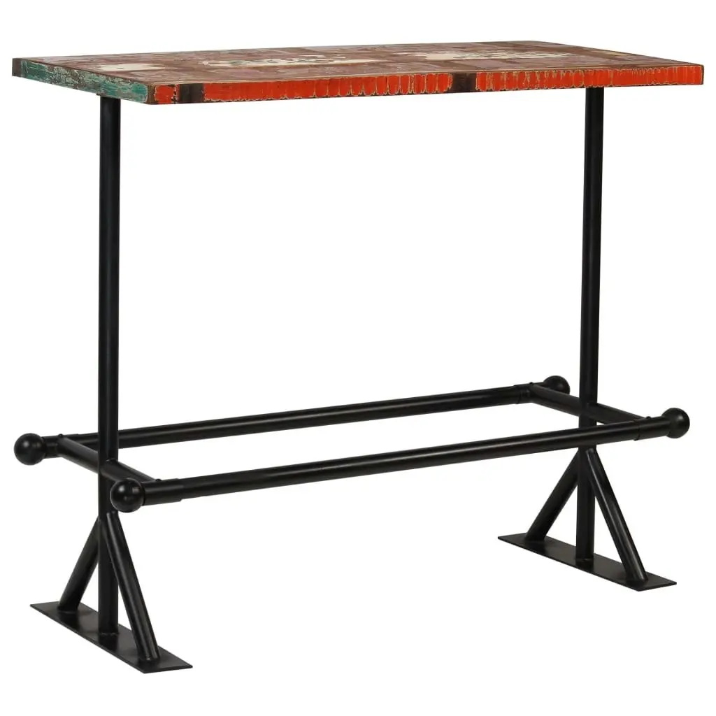 Bar Table Solid Reclaimed Wood Multicolour 120x60x107 cm 245387