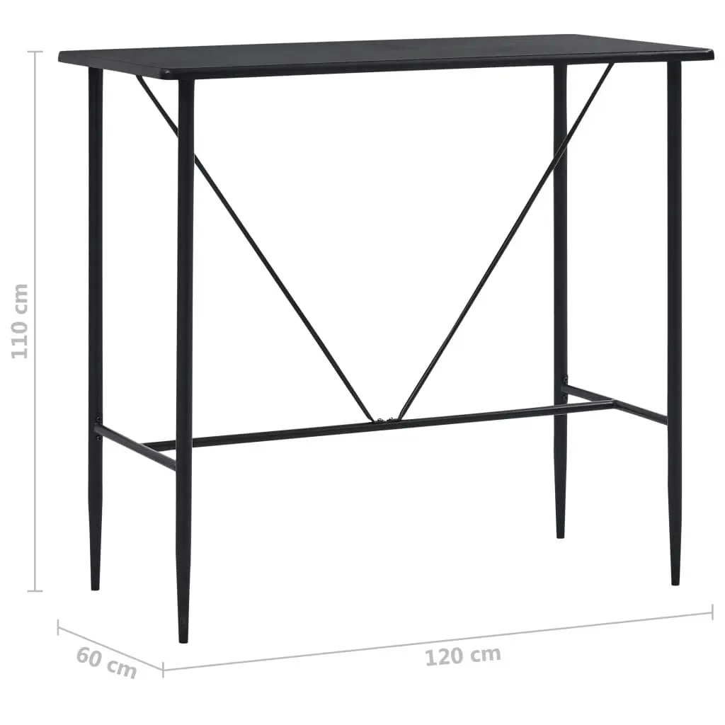 Bar Table Black 120x60x110 cm MDF 281546