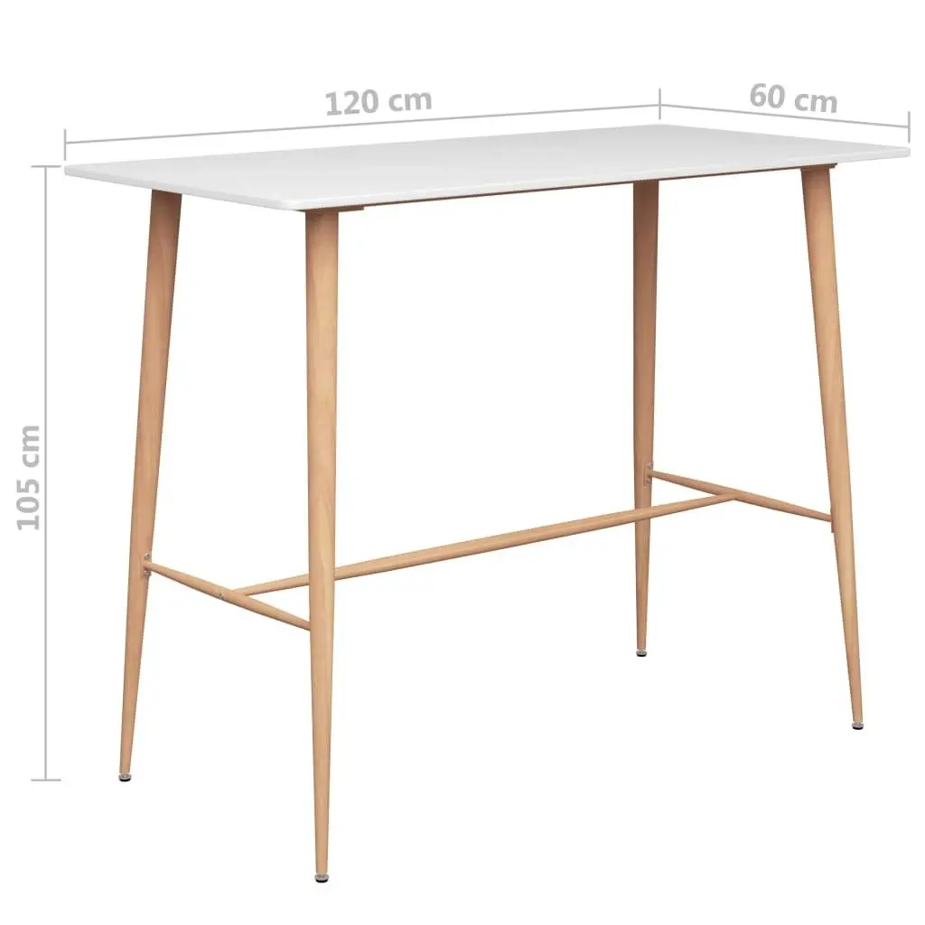 Bar Table White 120x60x105 cm 248145