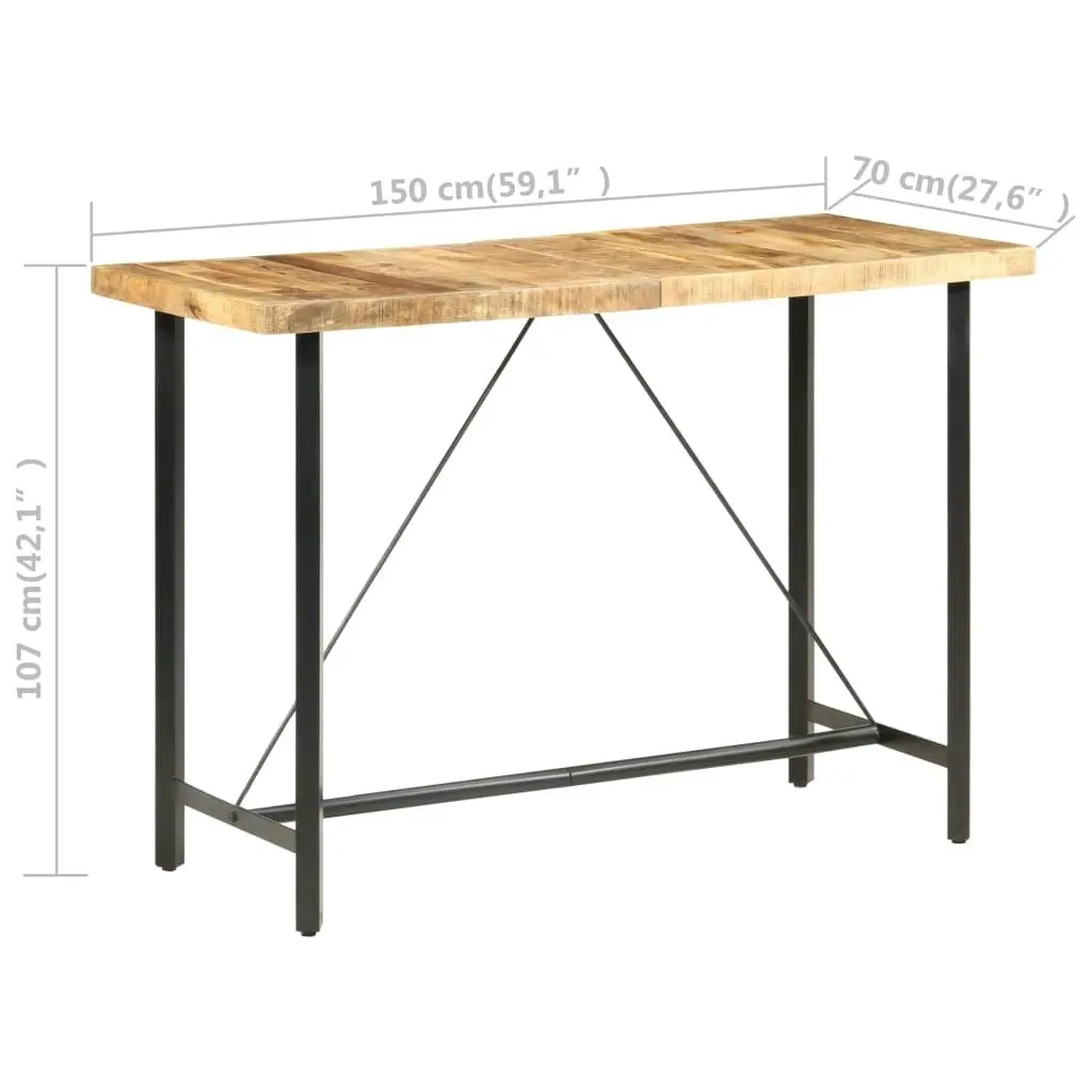 Bar table 150x70x107 cm Rough Mango Wood 286612